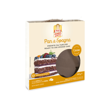 Confezione Pan di Spagna al cacao con glutine pronto all'uso